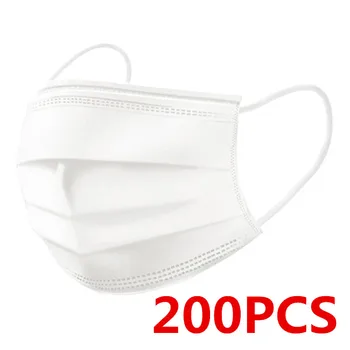 10-200pcs Disposable Masks Non-woven Face Masks 3 layer Ply Filter Anti Dust Breathable Adult Mouth Mask Earloops Masks IN STOCK 7