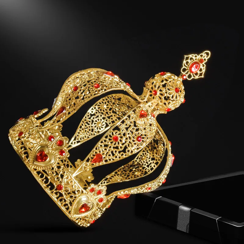 gold Стразы из сплава с кристаллами Королевская корона украшения для торта Романтические свадебные украшения торта с днем рождения Аксессуары для торта вечерние принадлежности - Цвет: gold
