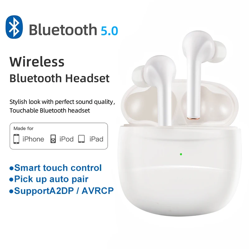 J3 TWS Bluetooth 5,0 наушники с микрофоном Смарт сенсорное управление беспроводные наушники супер бас гарнитуры PK i500 i2000 i9000 TWS - Цвет: Белый