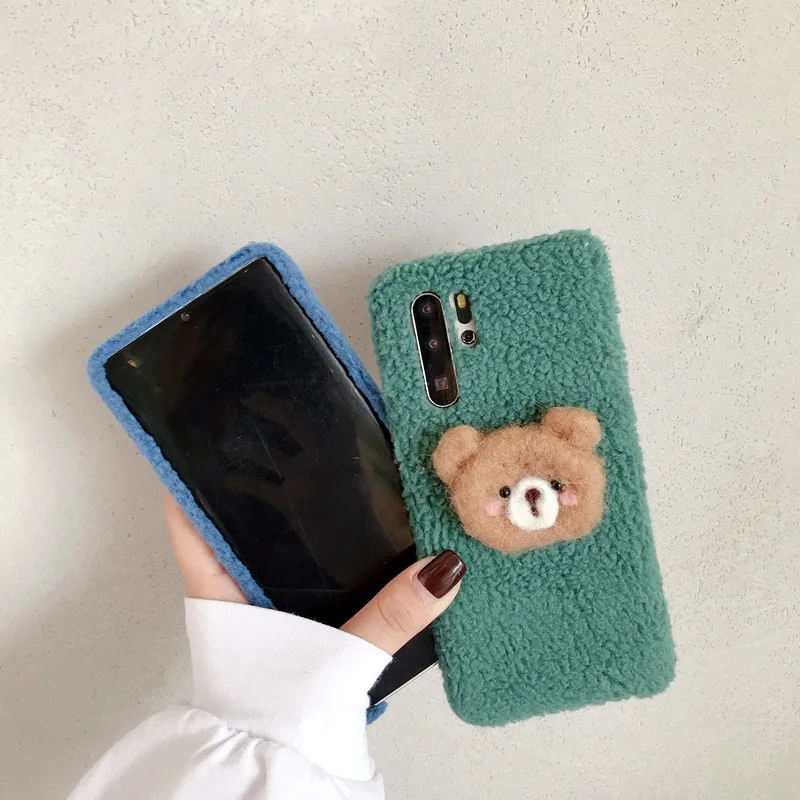 Милый мультяшный плюшевый пушистый чехол для huawei P30 P20 mate 30 Pro, чехол из мягкого ТПУ для huawei Honor 9X V20 Pro Nova 3 4 5 Pro Capa