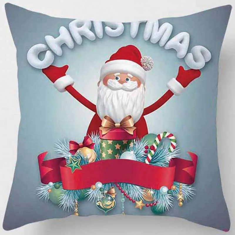 Рождественская подушка с деревом случае Зима идет квадратная наволочка милый мультфильм наволочки размер 45*45 см