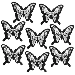 Prajna 10PCS Skull Butterfly Embroideried Patches On Clothes Hippie Badges DIY Iron On Patches For Clothing Stickers Wholesale