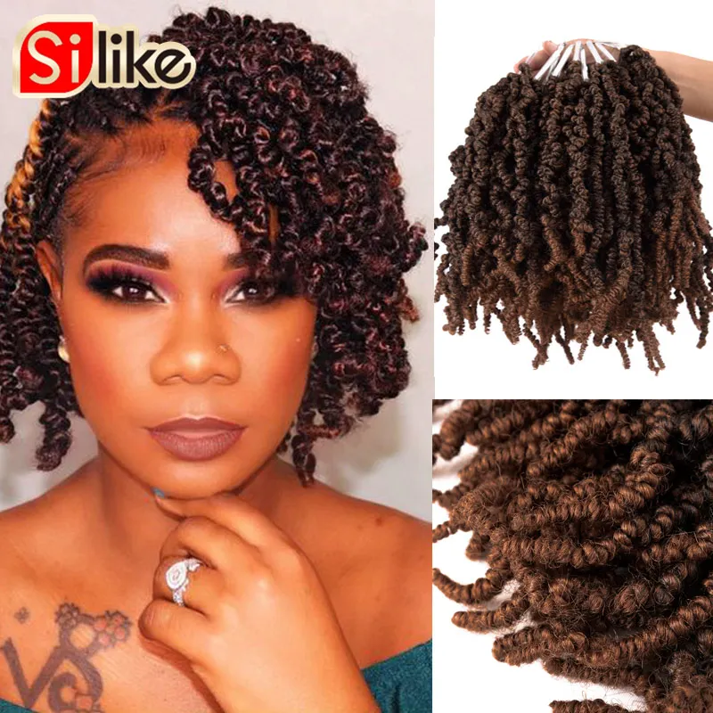 short bomb spring twist synthetic crochet hair extensions 10 inch fluffy  pretwisted passion twist braiding hair bulk