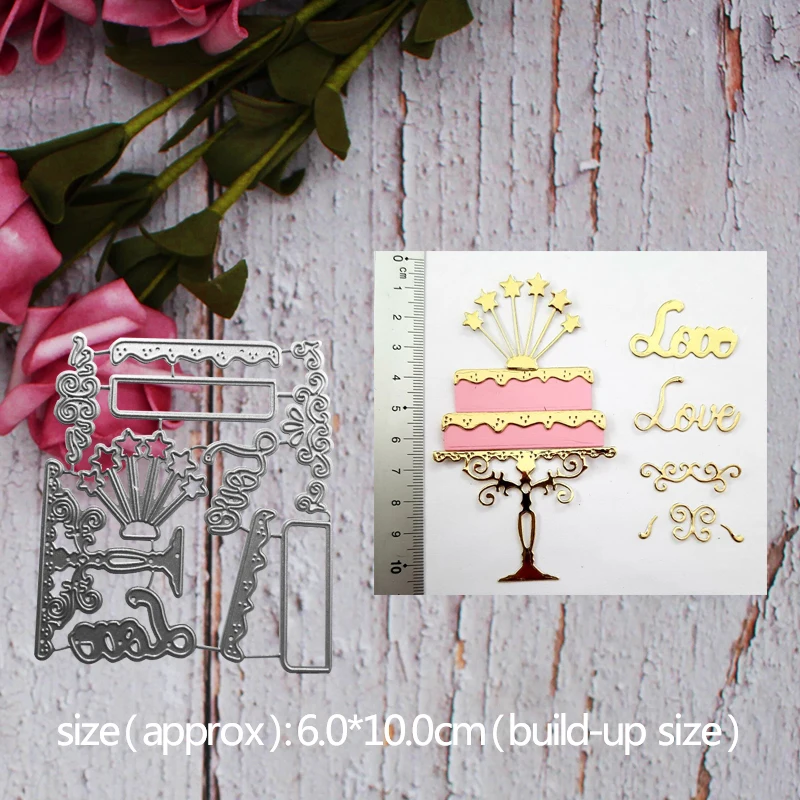 

6*10cm cake New Metal Cutting Dies New Stencils for DIY Scrapbooking Paper Cards Craft Making Craft Decoration