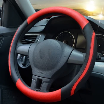 

Non Skid Stripes Contrast Color Car Steering Wheel Cover Breathable Fashion Auto Accessories for Girls Women Cute