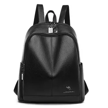 

Solid High Quality Luxury Fashion Backpack Large Capacity Travel Lady Bags for Women 2020 New In