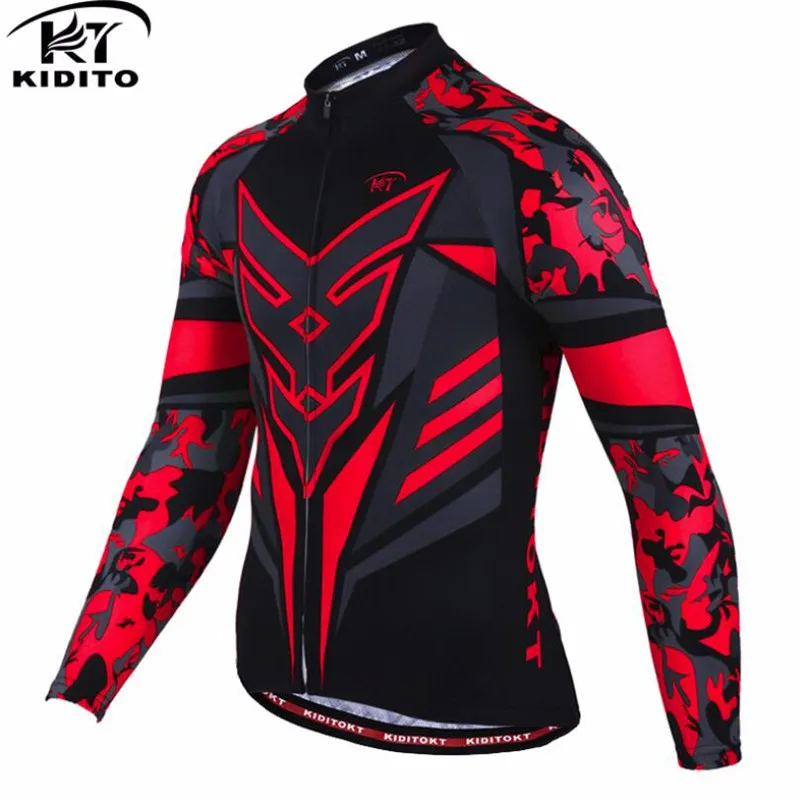 color 9 Kiditokt Pro майки для велоспорта, Зимняя Теплая Флисовая одежда для горного велосипеда, одежда для велоспорта с длинным рукавом, одежда для велоспорта MTB - Цвет: color 9