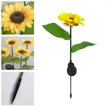 

Outdoor Stake Solar Powered Sunflower Shaped IP65 Waterproof Lighting Patio Lawn Pathway YellowLED For Garden Yard Wedding K1S3