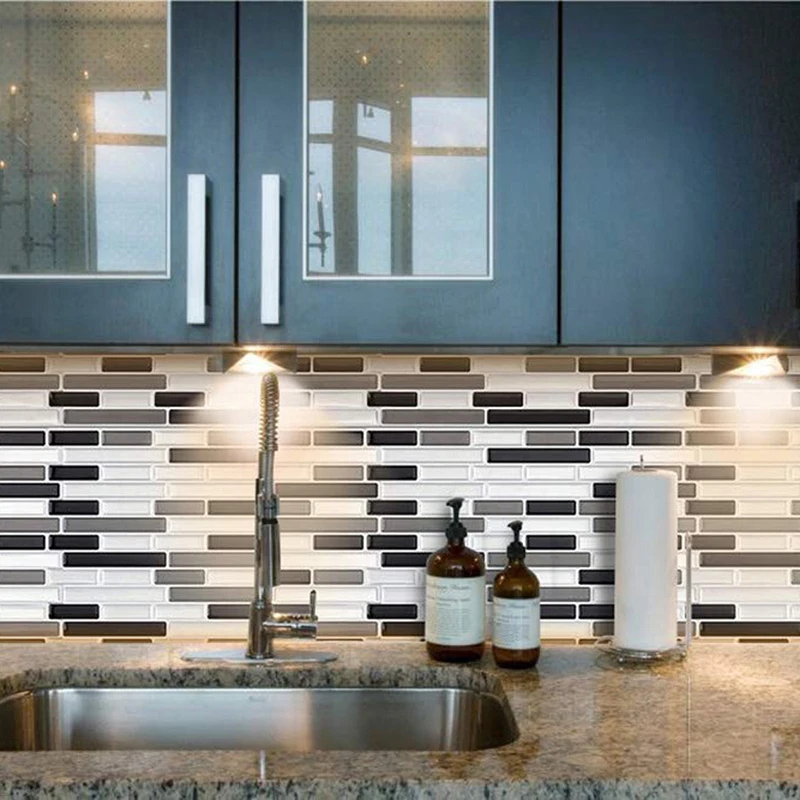 Creative Home Beautification 3D Tile Stickers Self-Adhesive Kitchen Backsplash Wall Paper Simulation Marble Design can CSV | Дом и сад