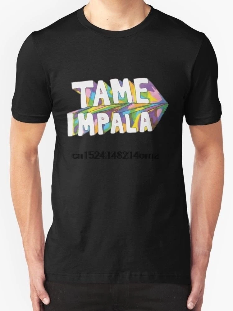 100% хлопок удобная футболка с короткими рукавами Tame Impala модная мужская черная