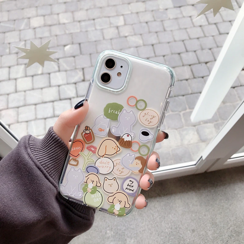 Милый медведь иллюстрация анти-осень чехол для телефона для iphone 11promax XS Max XR X 8 7 Plus чехол модный прозрачный чехол s Coque
