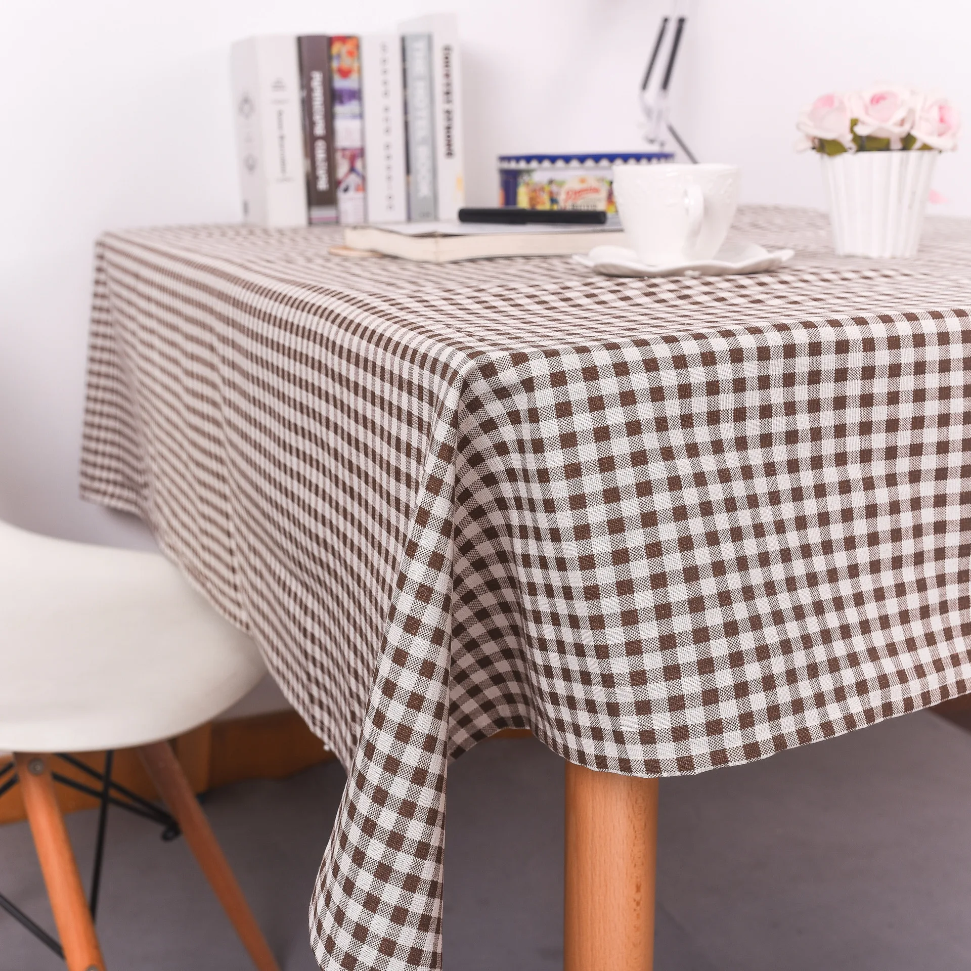 

Plaid Rectsangle Tablecloth Multicolor Tea TableCover Picnic Cloth Background Cloth White Black Table Decor Waterproof Oilproof