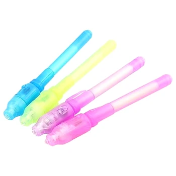 

1Pcs Random Color New Magic Secret Learning Check Money Tool UV Light 2 In 1 Invisible Ink Pen Spy Ballpoint