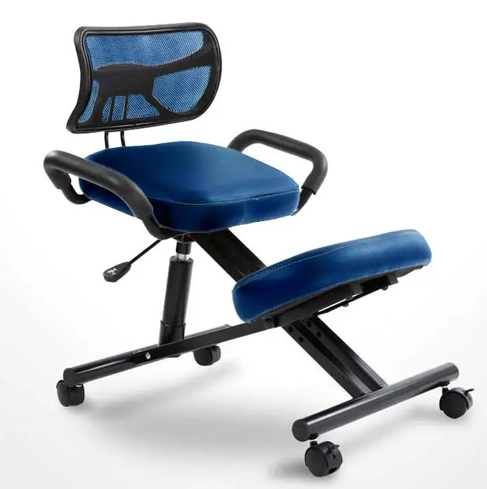 Эргономичный коленчатый стул с спинкой и ручкой офисный коленчатый стул эргономичная осанка кожаное черное кресло с колесами