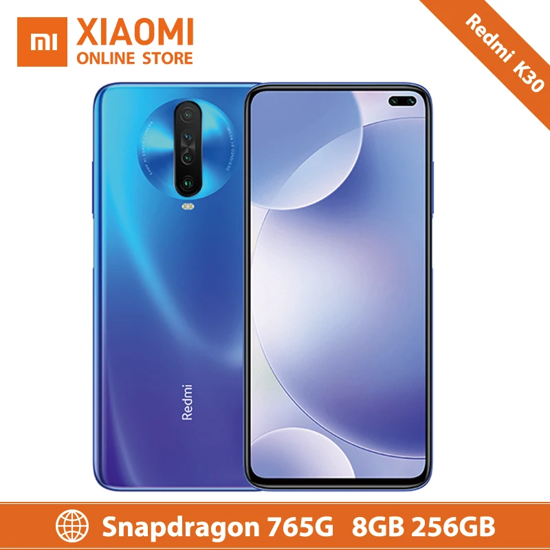 Смартфон Xiaomi Redmi K30, 8 ГБ, 256 ГБ, 5G, восьмиядерный смартфон Snapdragon 765G, 6,67 дюйма, 4500 мА/ч, 30 Вт, быстрое зарядное устройство, 64 мп, NFC, мобильный телефон