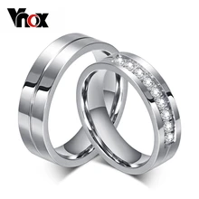 Engagement-Rings Wedding-Band Couples Gift Anniversary 316l-Stainless-Steel Vnox Personalized