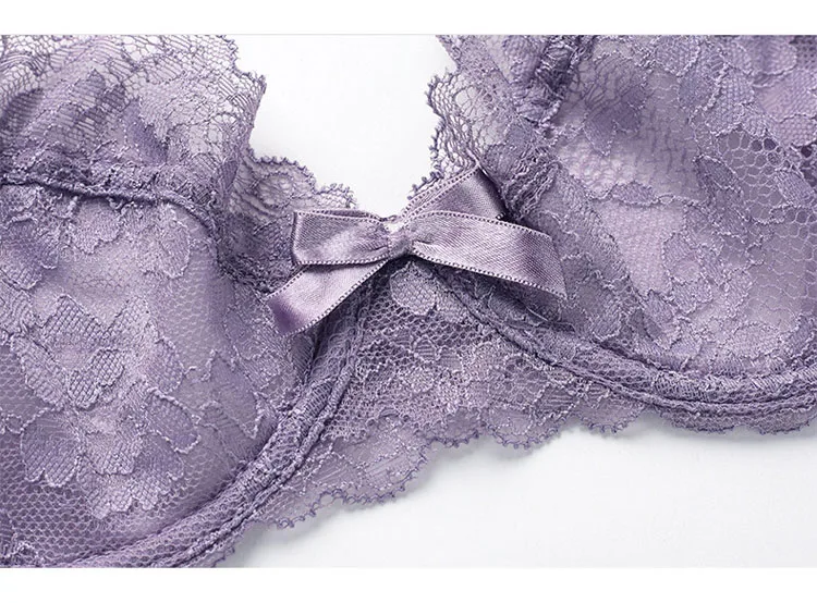 CINOON Ultrathin Lingerie set plus size bras A B C D Cup sexy bra set transparent women underwear Embroidery Lingerie bralette (16)