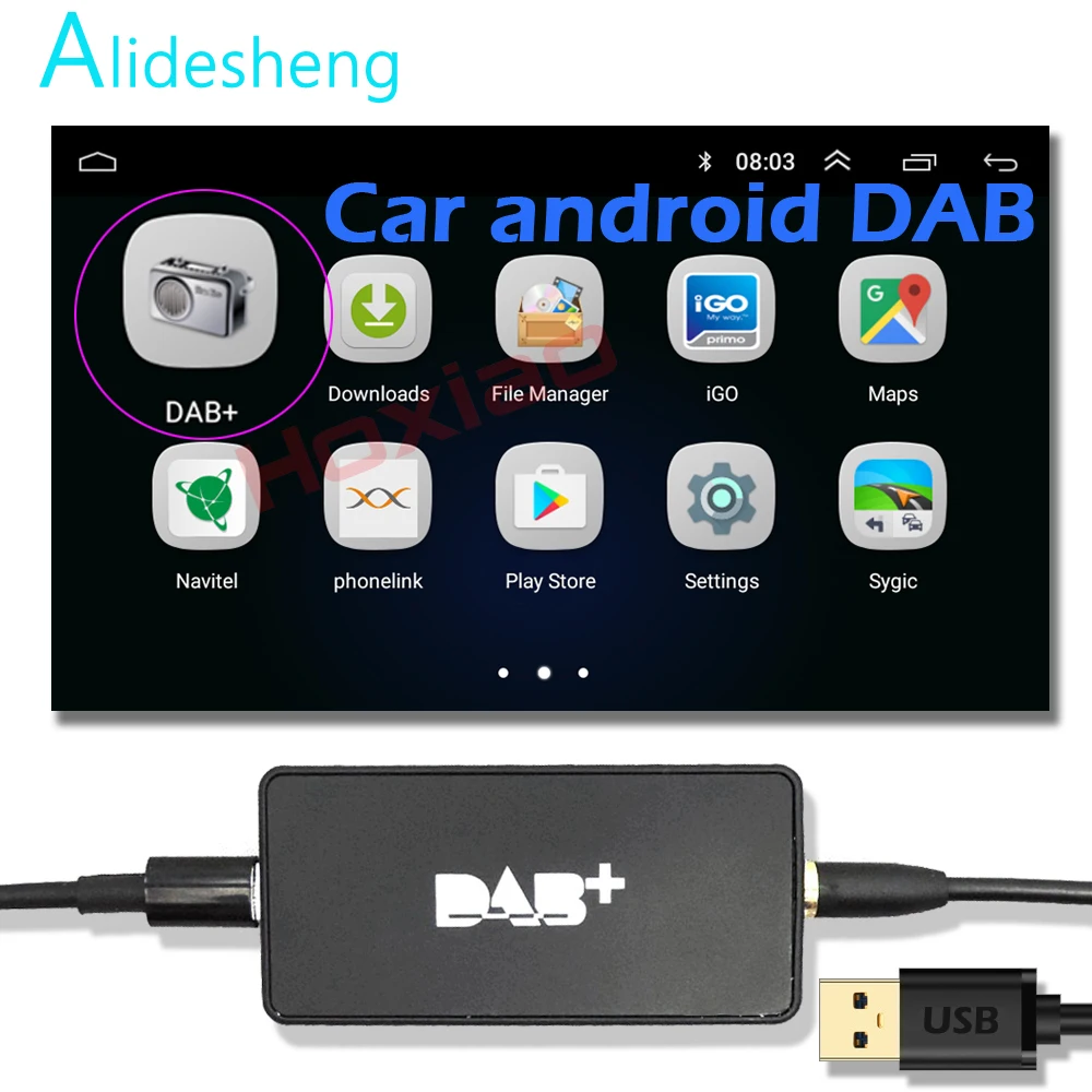 Универсальный DAB+ USB Антенна для после рынка авто плеер Android 5,1 6,0 7,1 8,0 DAB+ Приложение радио приемник