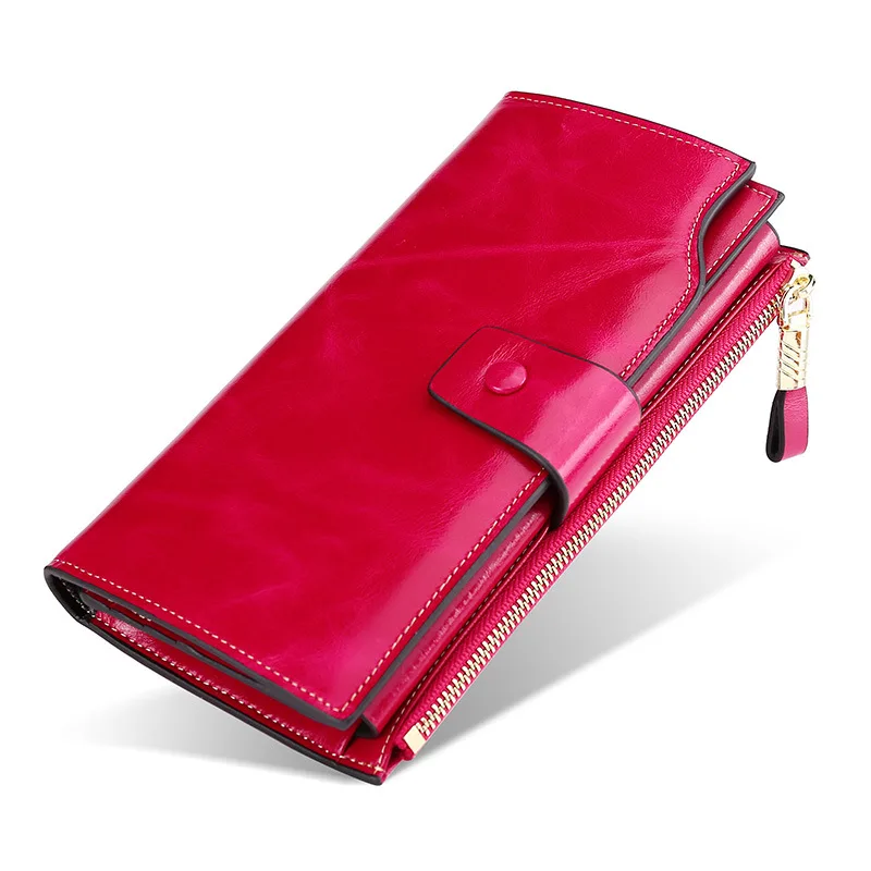 ISuperb Genuine Leather Double Zipper Clutch Wallet For Women – Large Capacity Card Holder With Coin Purse, Black - View #5