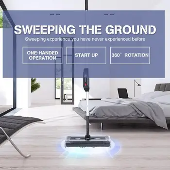 

(From Spain) Multifunctional Electric House Swivel Cordless Cleaner Automatic Home Cleaning Machine Black Easy Operate