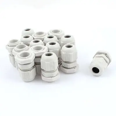 

15 Pcs White 4-8mm Diameter Cable Glands Plastic Fasteners Joints Connectors PG9