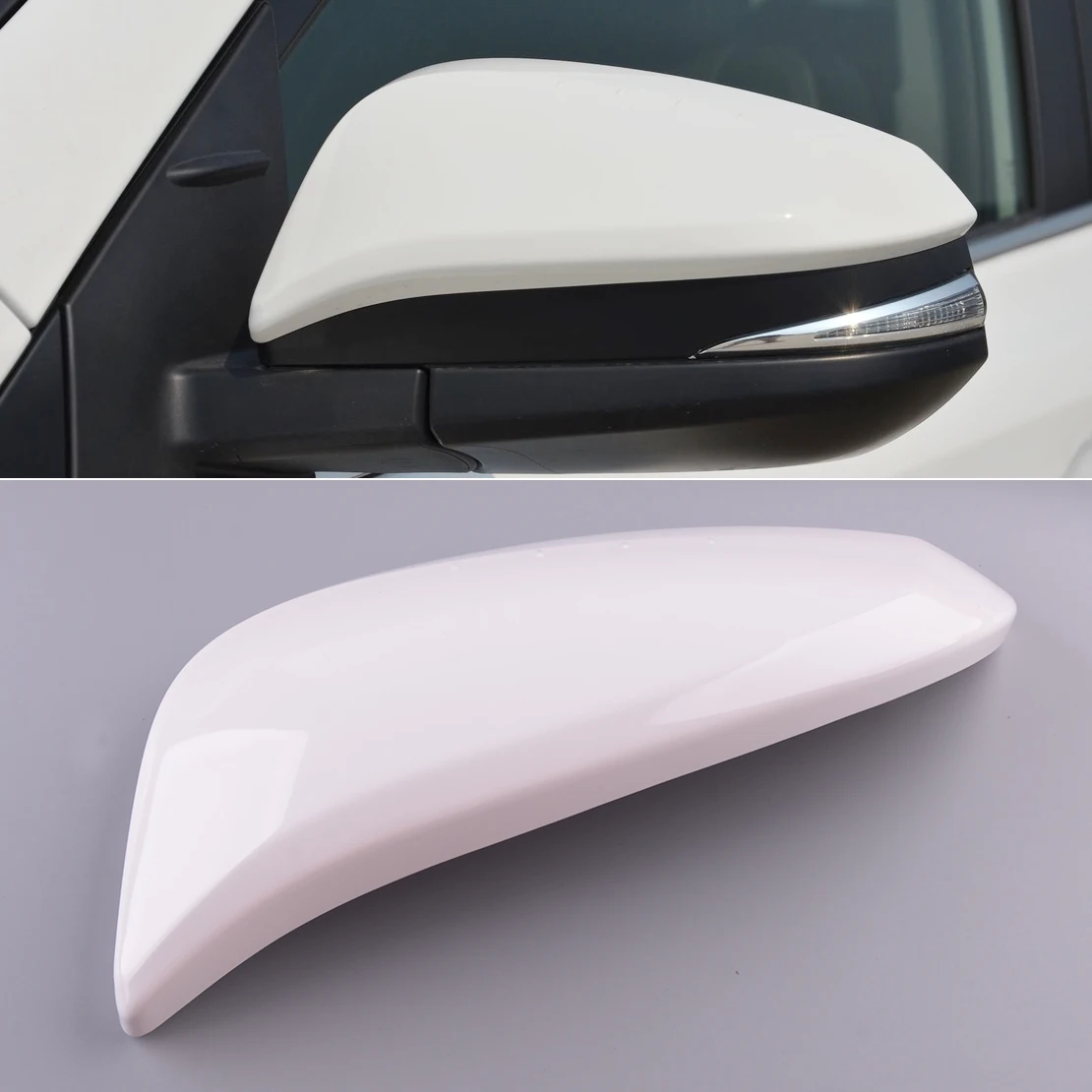 Car Front Left Driver Side Wing Rearview Mirror Cover Cap White Plastic