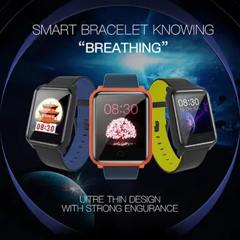 

2019 Breathing Training Newest Function Smart Bracelet Sports Fitness Waterproof Heart Rate Blood Oxygen Pressure Smart Watch