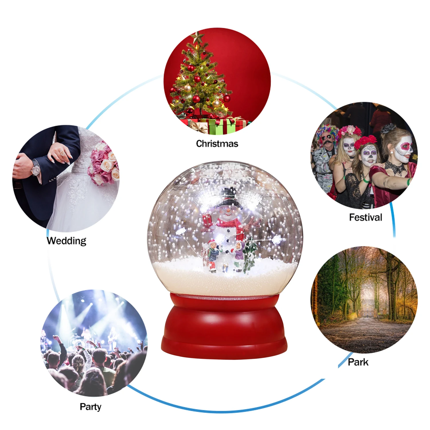 Battery or Mains Operated Christmas Water Filled Magical Lanterns AC/DC Mains Adaptor Lead Snow Globes Phone Boxes Decoration