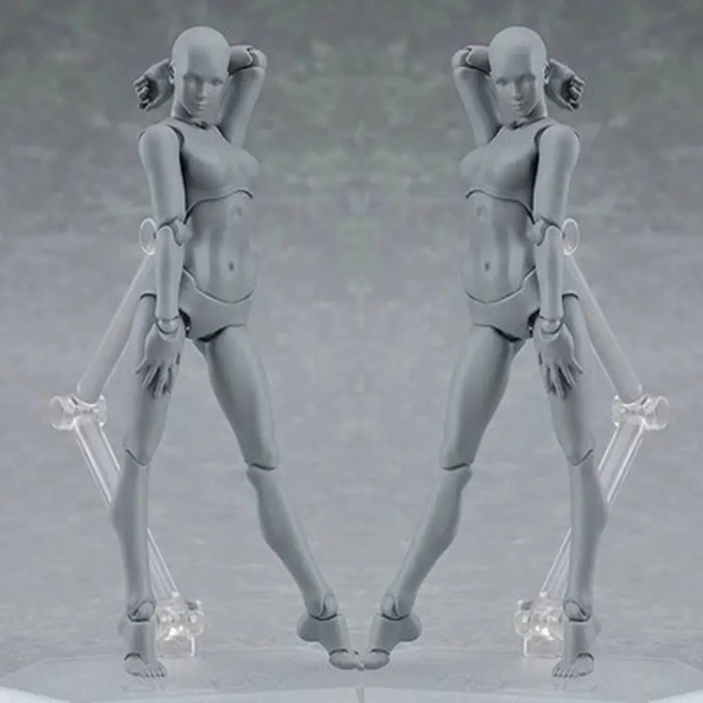 13cm Artist Art Painting Anime Figure Sketch Draw Male Female Movable Body Chan Joint Action Figure Toy Model Draw Mannequin 001