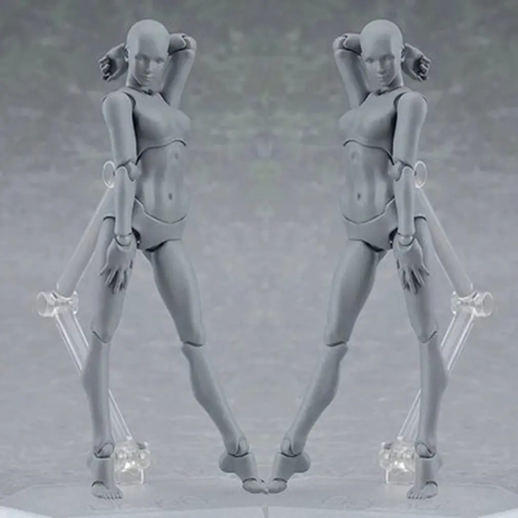 1 conjunto 13cm artista arte pintura anime figura esboço desenhar masculino  feminino corpo móvel figura de ação brinquedo modelo desenhar manequim -  AliExpress