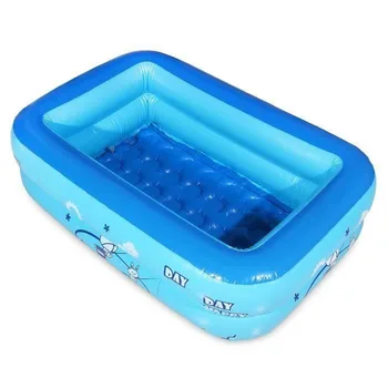 

Children Inflatable Swimming Pool Square Swimming 2 Layers Solid Bubble Outdoor Garden 120cm
