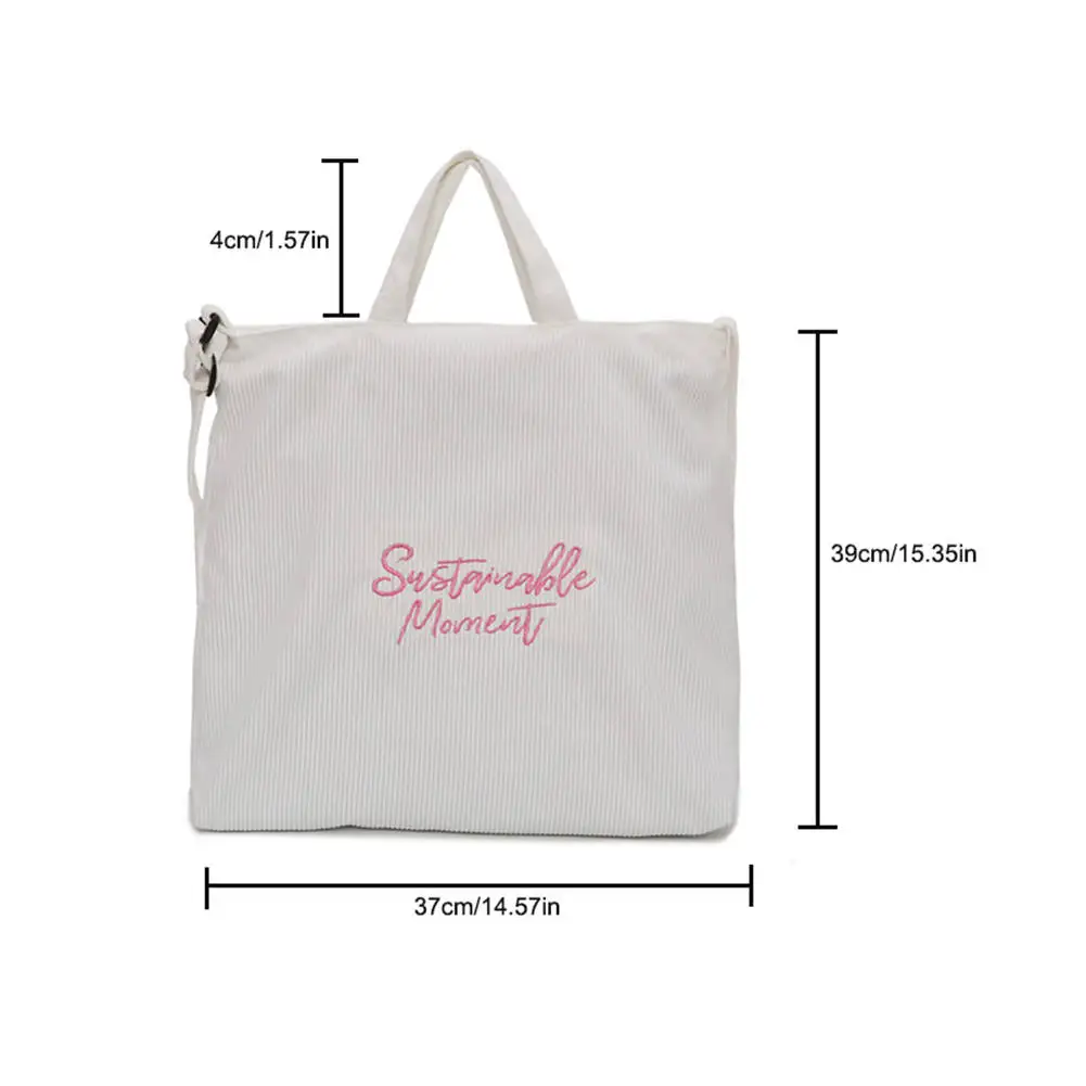 Женская Вельветовая Парусиновая Сумка-тоут, Женская Повседневная сумка на плечо, сумка для покупок, ручная сумка для женщин, сумка-мессенджер, корейская модная сумка