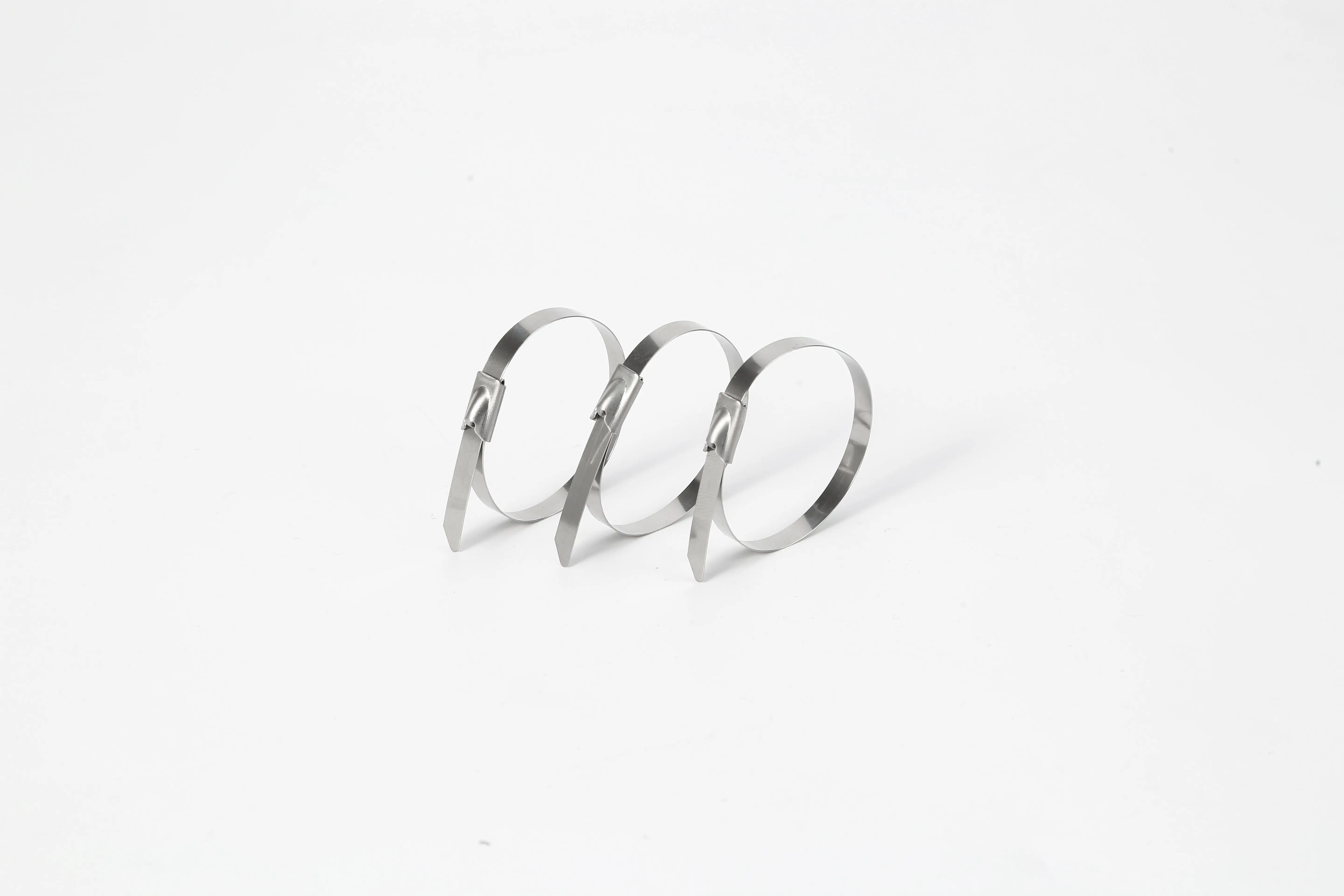 Qualidade de Aço Alta Inoxidável Cabo Auto Travamento Metal Escape Envoltório 12mm Largura 304 Pacote Material 100 Pces Tie 8 Alta qualidade de aço inoxidável cabo tie