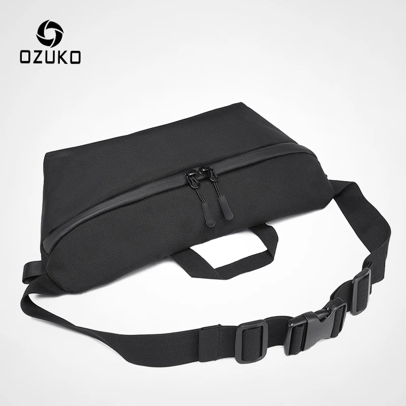 

OZUKO Fashion Men Waist Bag Fanny Pack For Teenage Travel Phone Belt Bag Pouch Shoulder Bags Male Waterproof Sport Waist Pack