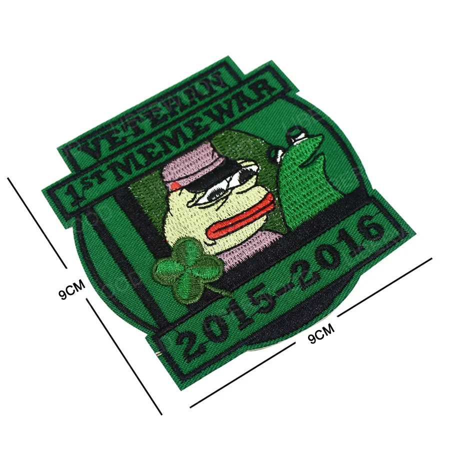 Смешной Sad Pepe The Sad Frog Meme патч Sad лягушонок Пепе вышивка нашивки значки аппликации для куртки Рюкзак - Цвет: IRON ON 1ST MEME WAR