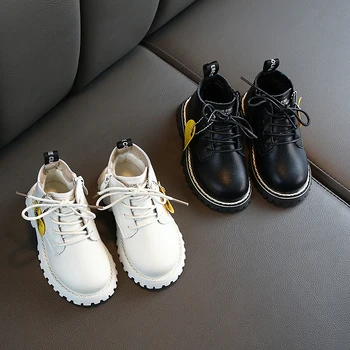 

Kid Genuine Leather Boots Children Non-slip Leisure Shoes Winter Autumn Soft Bottom Thicken Ankle Boots Size 22-25