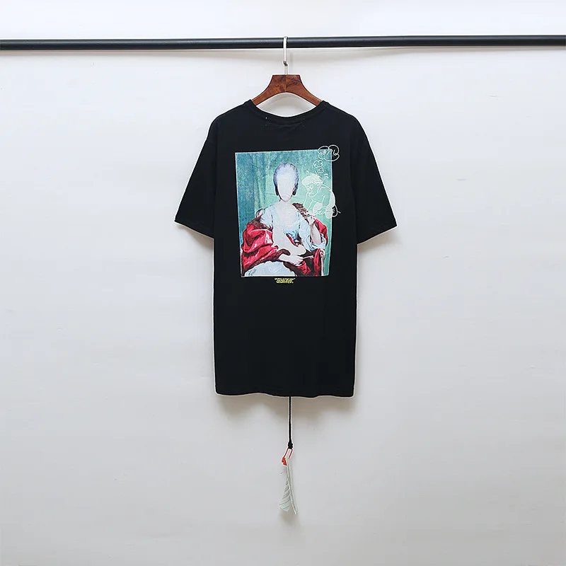 OFF-WHITE OW новая картина маслом без лица Лиза мужская пара короткий рукав Футболка оптом и в розницу