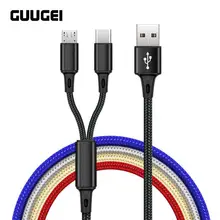GUUGEI 2 в 1 USB кабель Micro type C кабель для быстрой зарядки для Xiaomi 9 pro huawei mate30 pro нейлон Micro type-C провода зарядного устройства