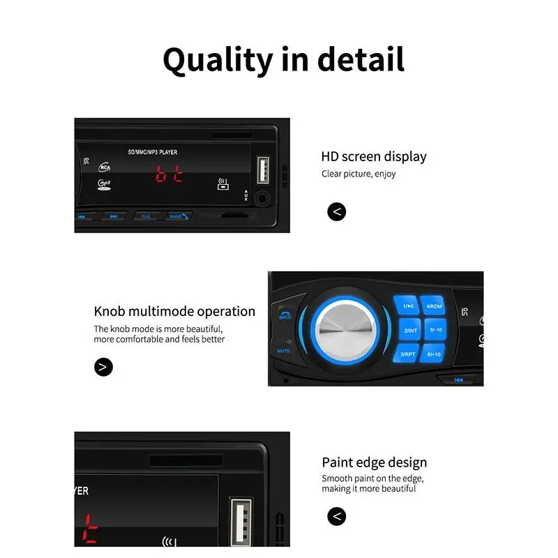 1 Din Bluetooth Автомагнитола AUX-IN USB 12 в авто стерео аудио MP3 плеер в тире FM Авторадио 1Din