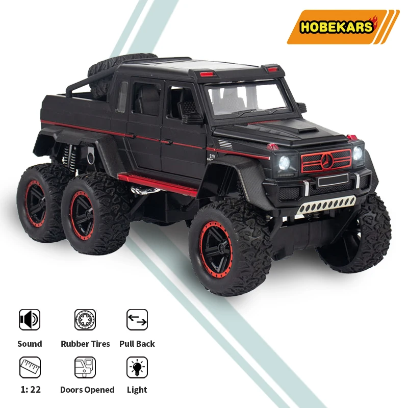 

HOBEKARS 1:22 Diecast & Toy Vehicles G63 SUV Off-road Multi-function Model Car Light Sound Metal Alloy Pull Back Cars For Kids