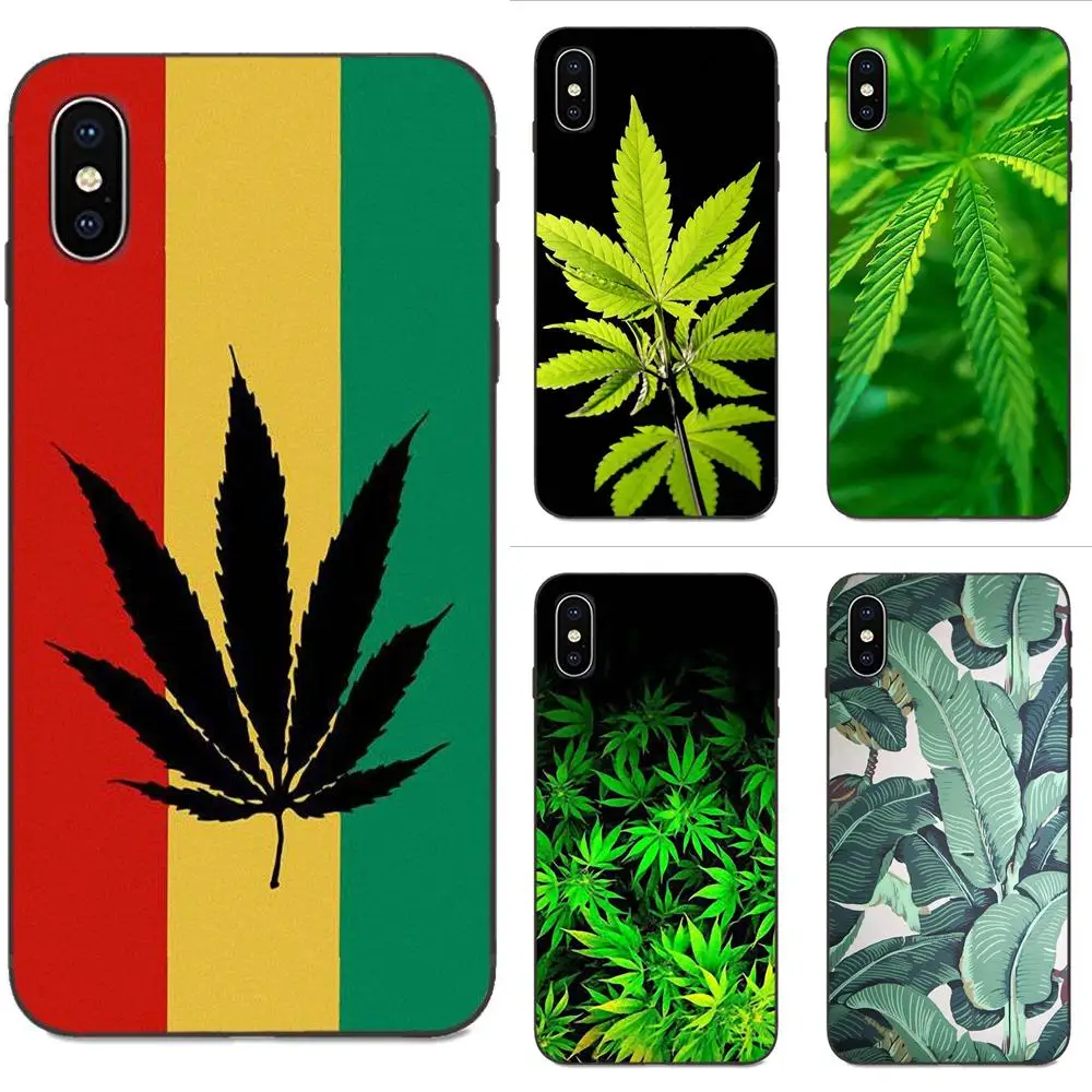 

TPU For Galaxy A8 A9 Star Note 4 8 9 10 S3 S4 S5 S6 S7 S8 S9 S10 Edge Lite Plus Pro G313 Tropical Weed Hemp Banana Leaves