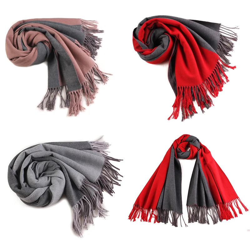 Scarf Winter Thick Warm Women Extra Long Warm Cashmere Pashmina Scarves Wraps Tassel Female