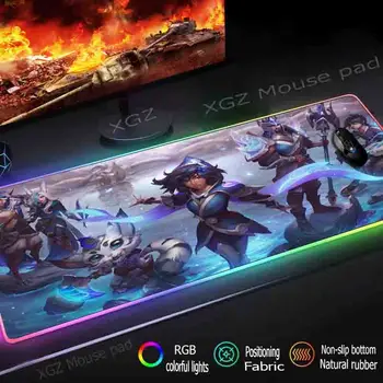 

XGZ Large RGB Gaming Mouse Pad Black Lock Anime Animation Cat Custom Office Computer Desk Rubber Non-slip 900x400 / 800x300