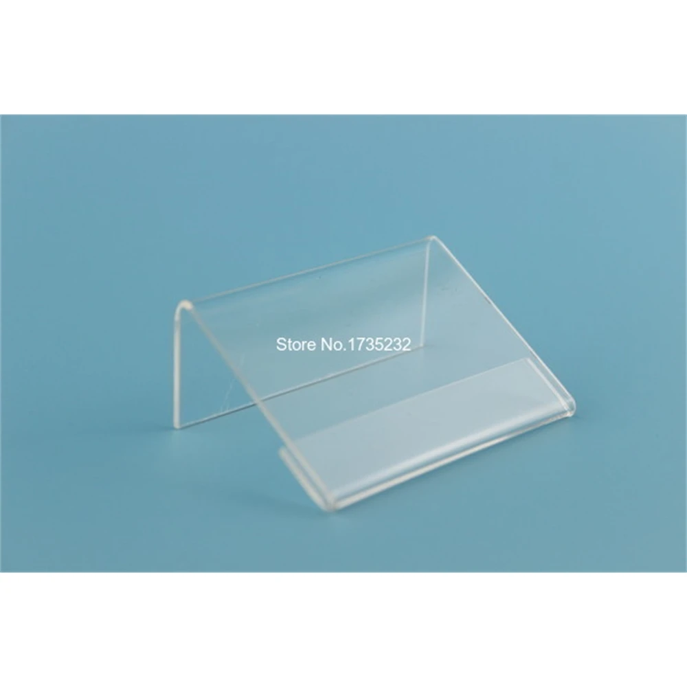 4*6cm 50 Pcs L Label Holder Acrylic Label Price Tag Card Display Frame Stand Frame Table Desk Sign Stand Holder Case