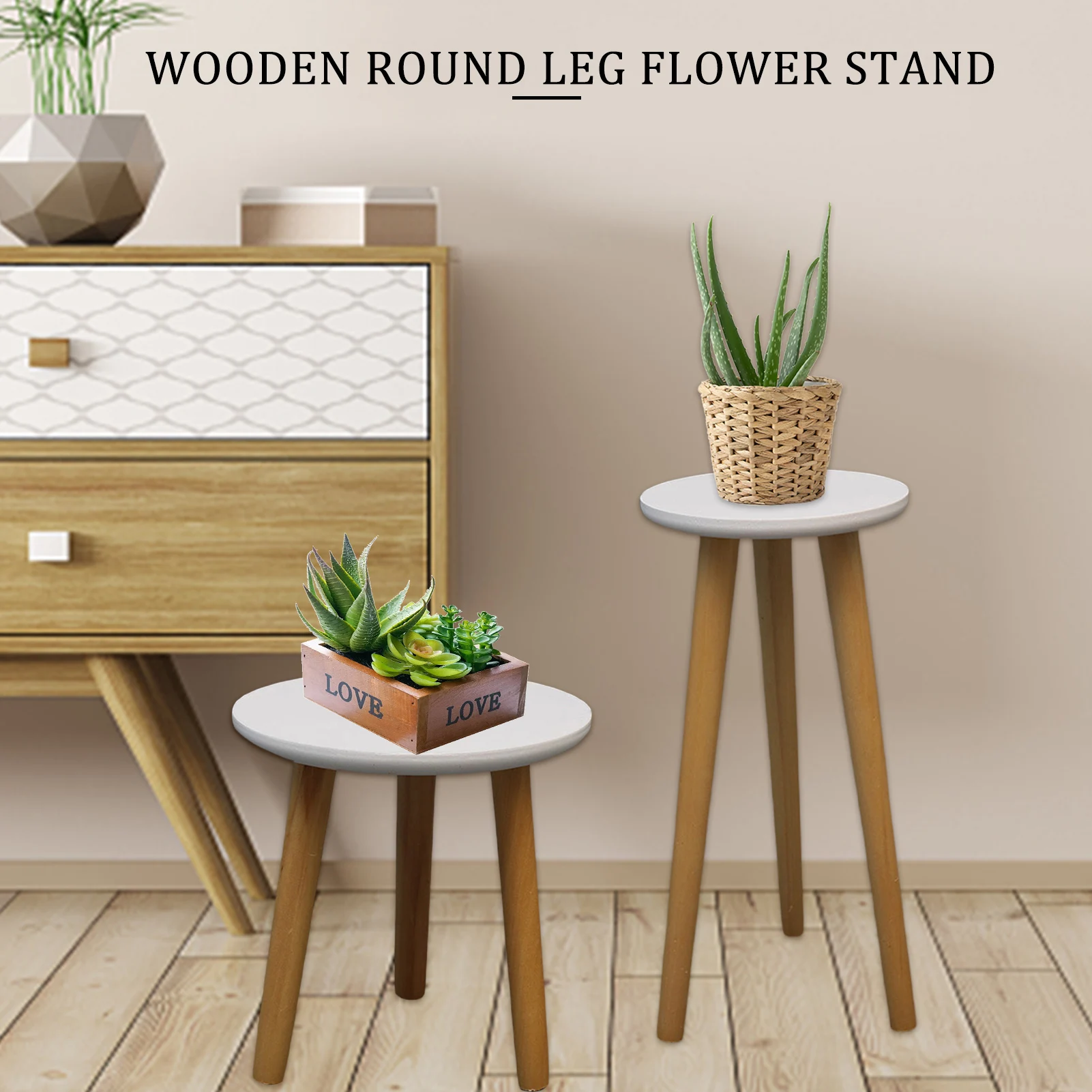 Free Standing Bonsai Holder Home Balcony Wood Succulent Potting Bench Plant Pot Base With High Foot Modern Shelf For Office