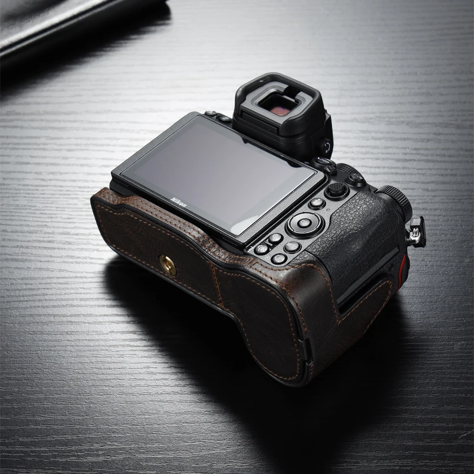 ニコンz5,z6ii,z7 ii,ヴィンテージ用の手作り本革カメラケース