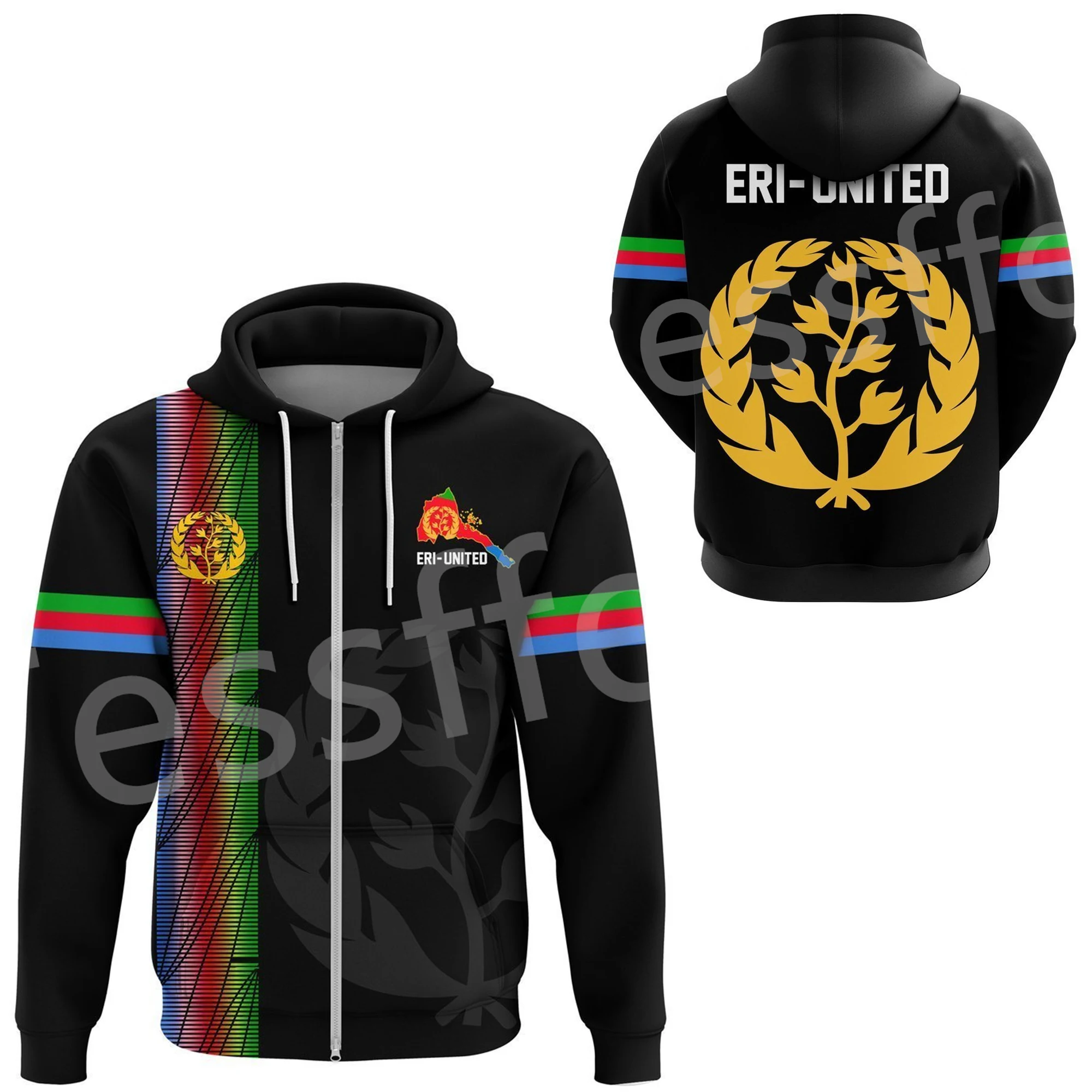 Tessffel NewFashion Africa Country Eritrea Lion Colorful Retro Tribe Pullover Harajuku 3DPrint Men/Women Funny Casual Hoodies 15
