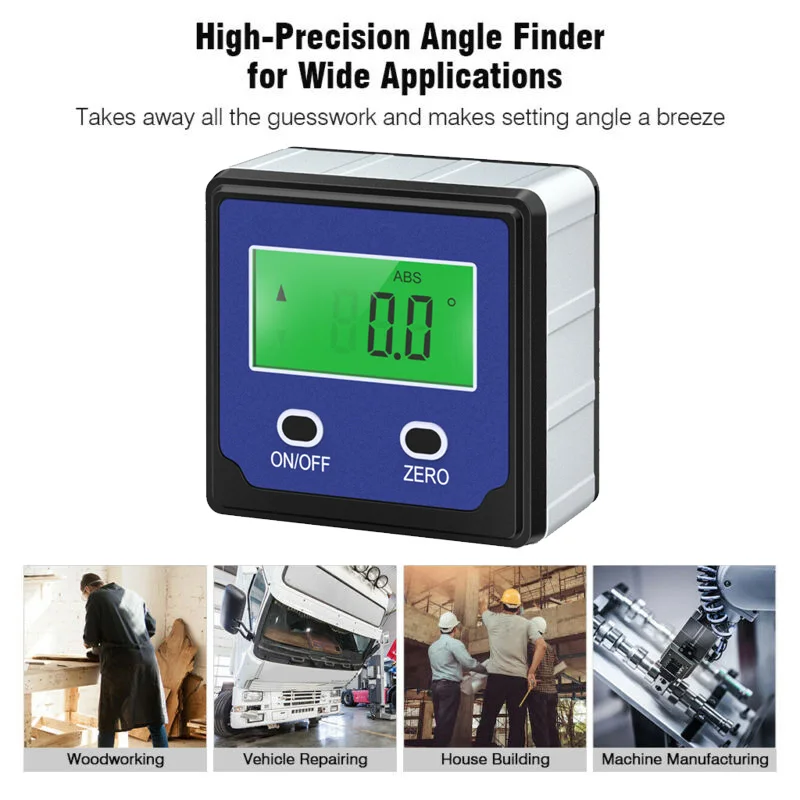  Digital LCD Protractor Gauge Angle Finder Bevel Level Box Inclinometer Meters