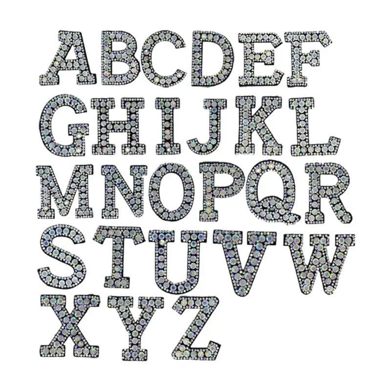 1 set(26pcs) 26 шт., A-Z, буквы, стразы, алфавит, аппликация, 3D, Пришивные, железные, DIY патчи, 72XF - Цвет: 1 set(26pcs)