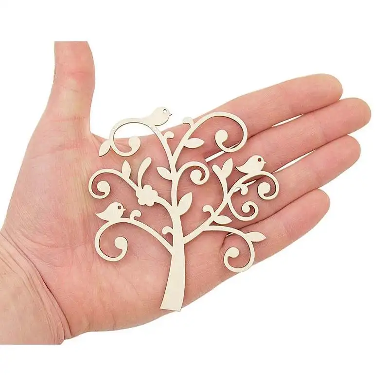 

Wooden Tree with birds (10cm) Shape Wood Tree Art Projects Craft Christmas Decoration Gift Decoupage 0534